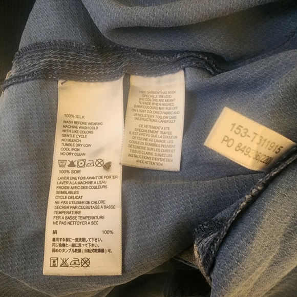 Tommy Bahama Blue 100% Silk Original Fit Casual Button Down Shirt Mens Large - Picture 5 of 7